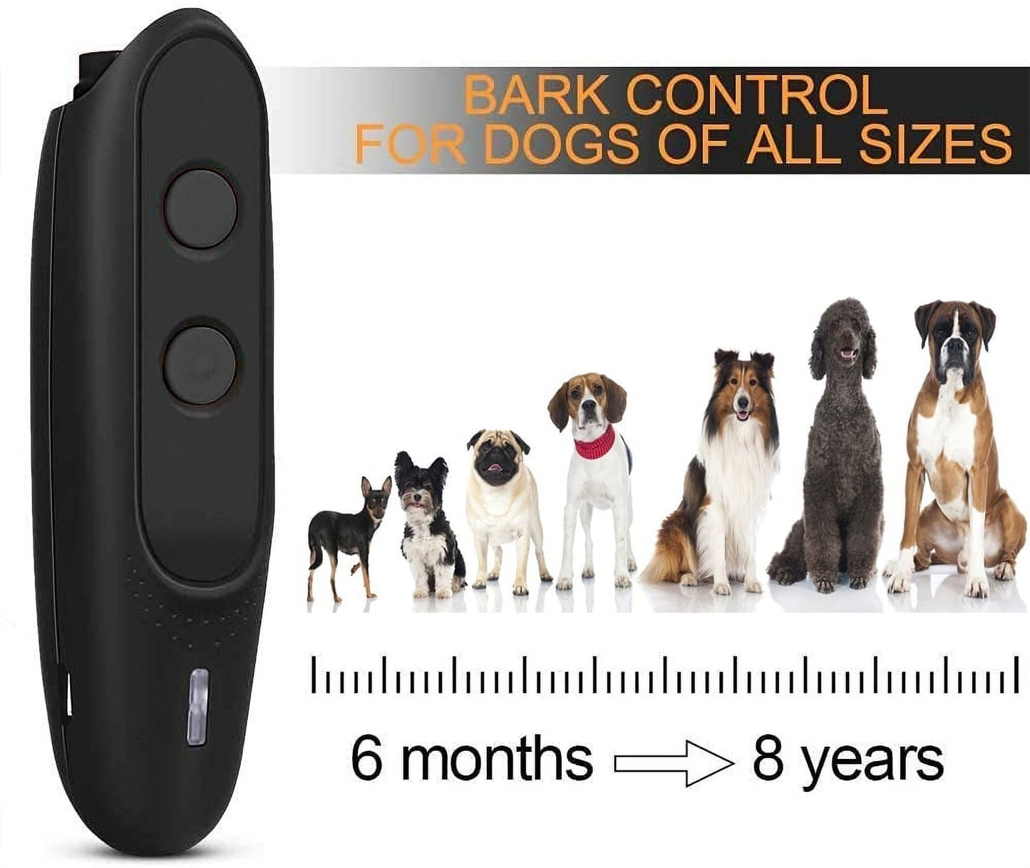 Dog Barking Deterrent Devices Rechargeable Ultrasonic Dog Bark Deterrent 3 Frequency No Bark Control Devices 16.4 ft Range with Dog Whistles