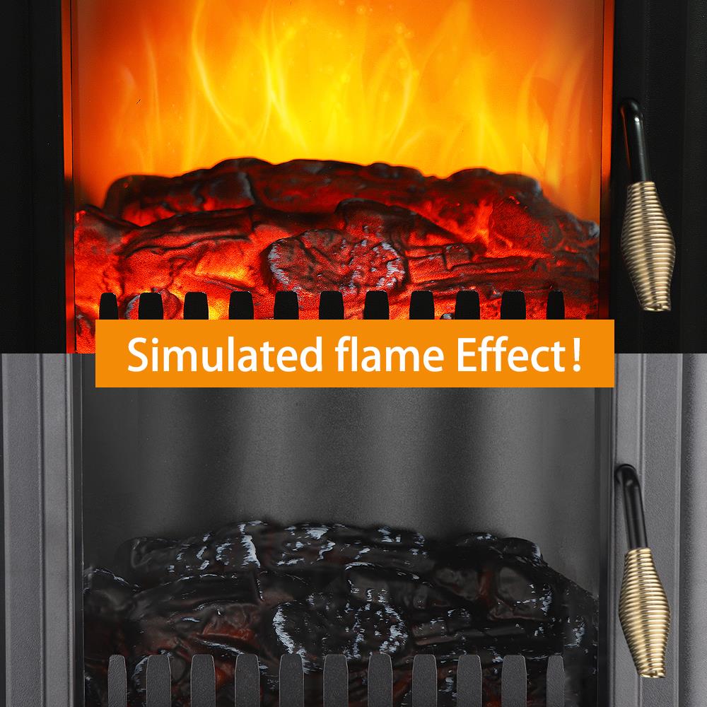 Zimtown 1500W Electric Indoor Freestanding Fireplace with Remote Control, Black