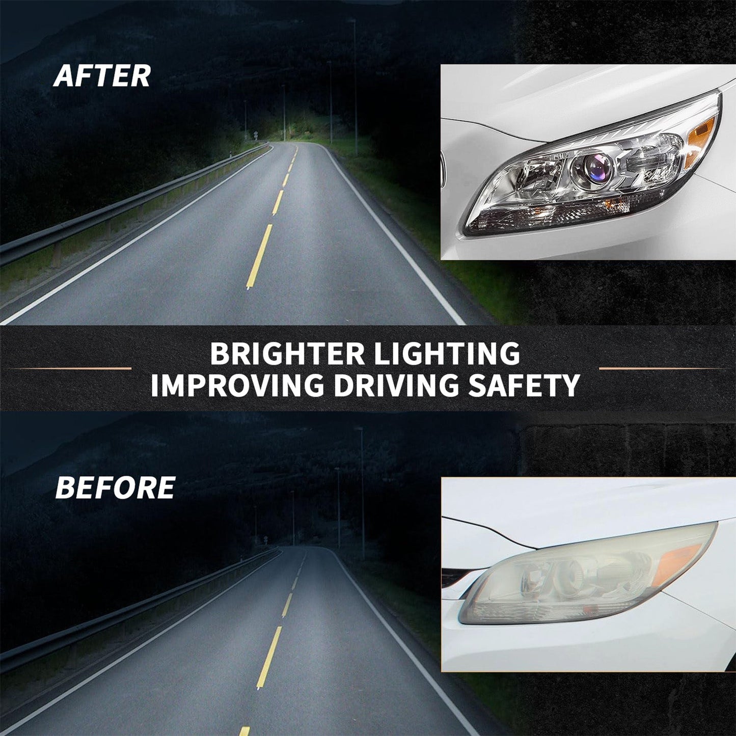For 2013 2014 2015 Chevy Malibu Halogen Projector Headlights Headlamps LH+RH