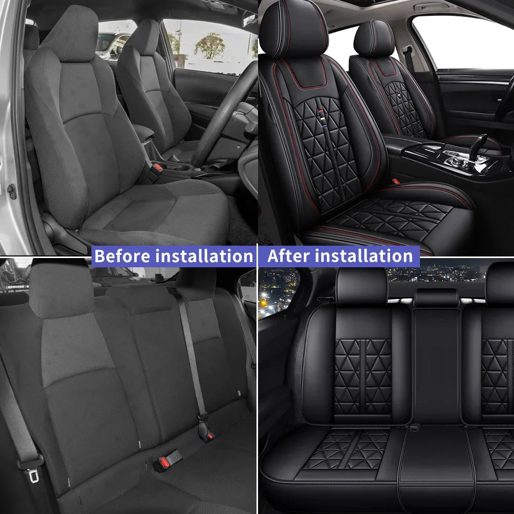 AOMSAZTO Fit Kia Sorento 2007-2021 PU Leather Car seat Cover 20-seat Full Set Compatible Airbag Fit For Split Back Seat Headrest