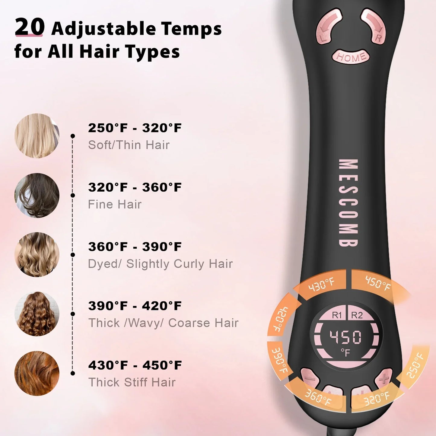 RACCOMB 1" Automatic Rotating Curling Iron, 230 to 450, 1H Auto Off, Dual Voltage, for Waves, Beach Curls