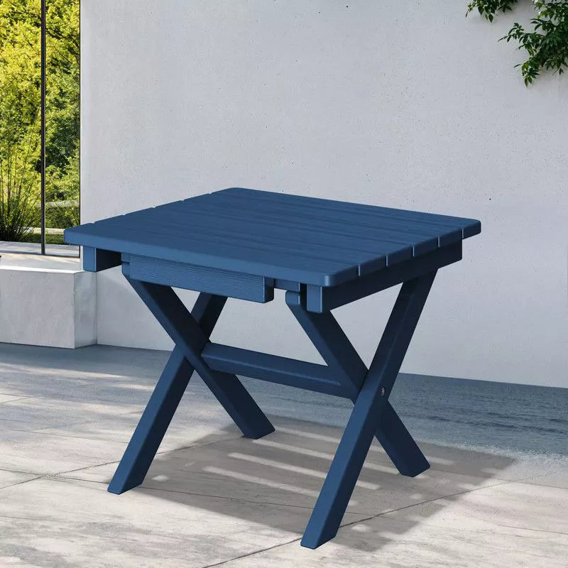Hyleory HDPE Portable Patio End Table Set of 2 , Folding Outdoor Coffee Table