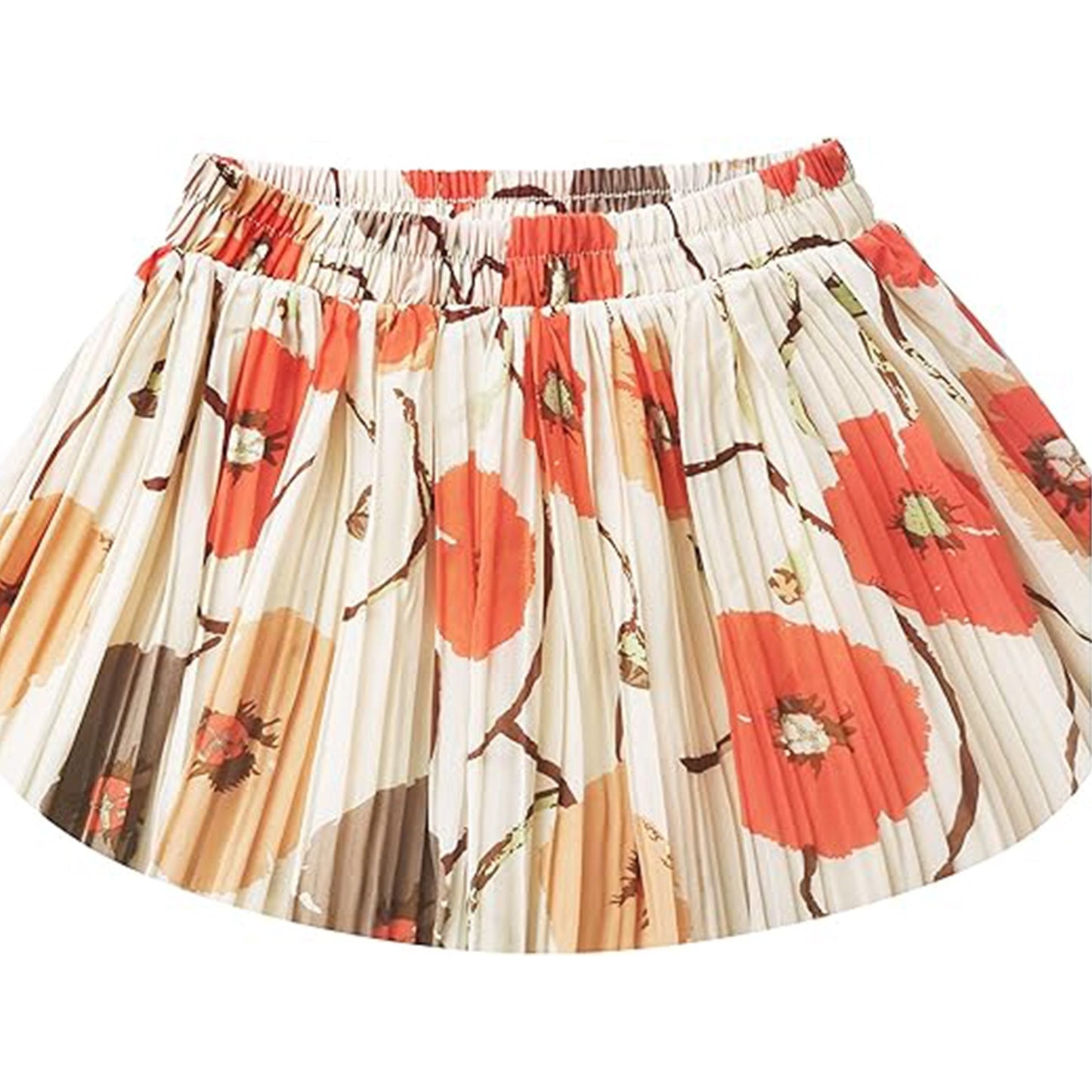 VDJ Women Mid Skirt Summer Boho Floral Print High Waist Fashion Flare Chiffon Skirts Size L