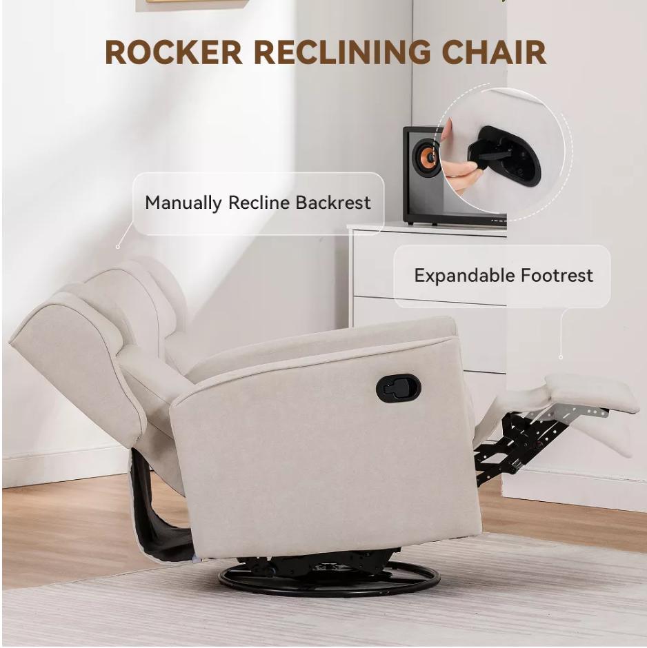 COMHOMA Baby Gliders, Rocking Recliner Chairs Modern Nursery Chairs