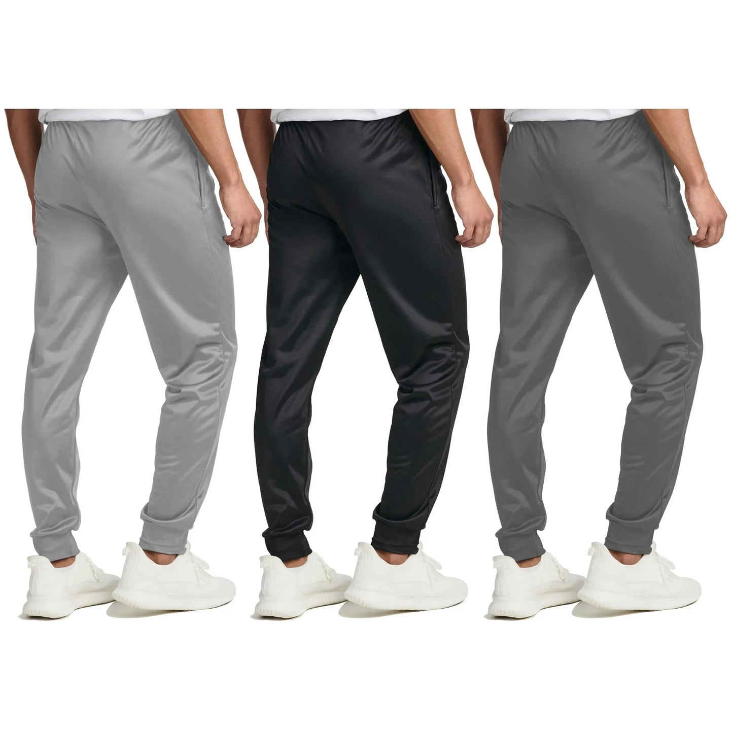ASUDESIRE 3 Pack Men's Mesh Active Athletic Casual Jogger Running Sweatpants Lightweight Workout Gym Pants with Pockets