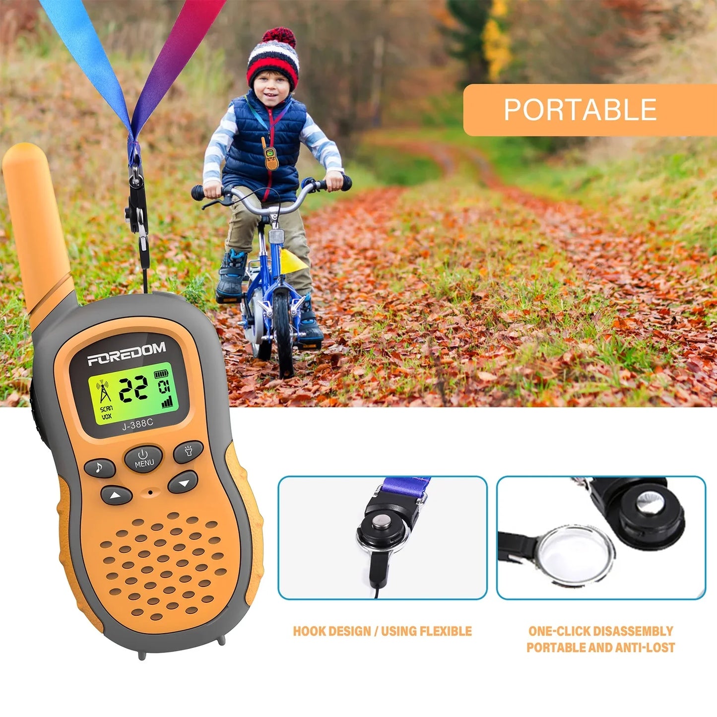FOREDOM J388C Kids Walkie Talkies for Boys & Girls, Long Range