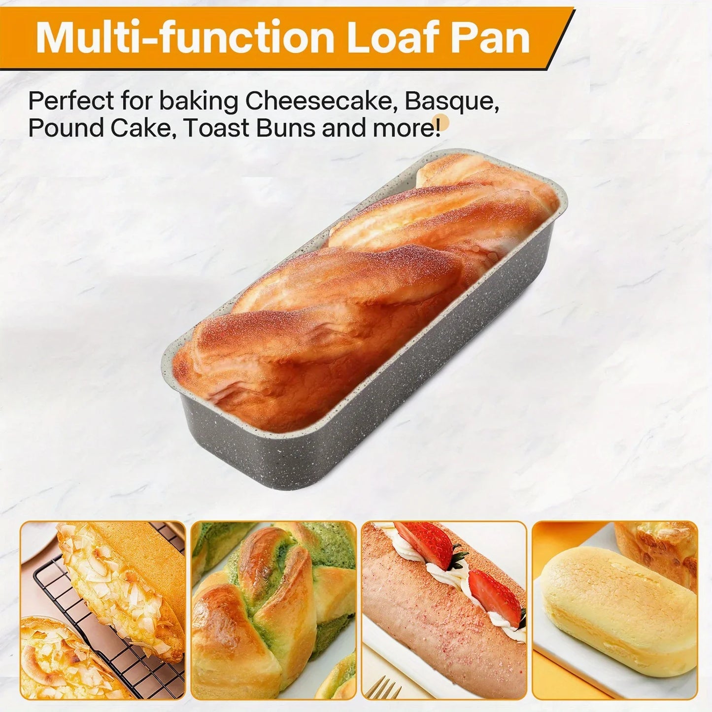 VINAUO 2 Pack Nonstick Bread Pan,13in Carbon Steel Loaf Pan for Baking Homemade Bread, Brownies and Banana Bread Pound Cakes