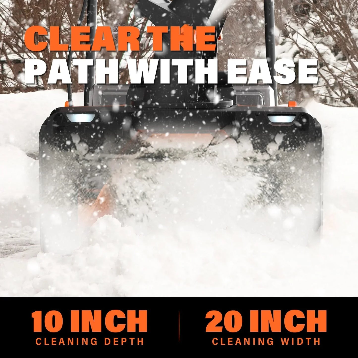 MAXLANDER Snow Blower Cordless, 40V 20-Inch Brushless Cordless Snow Blower with Dual LED Lights, 180 Rotating Chute, Electric Snow Blower Battery Powered 2 x 4.0Ah Batteries and Charger Included