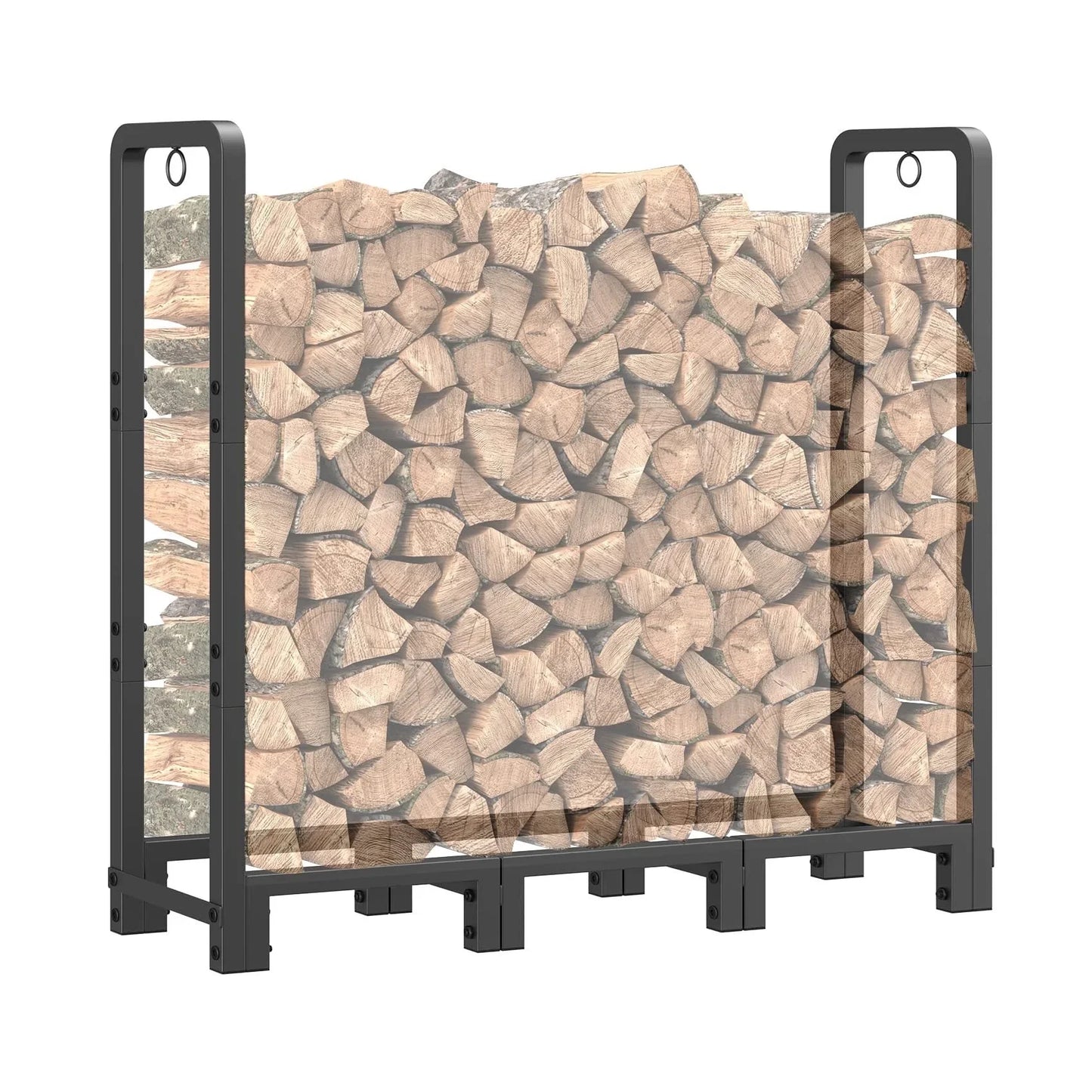 JOZ 4ft Firewood Rack Outdoor Indoor for Wood Storage, Upgraded Adjustable Firewood Rack, Heavy Duty Logs Stand Stacker Holder for Fireplace, Firewood Log Rack Stand Stacker for Porch Patio