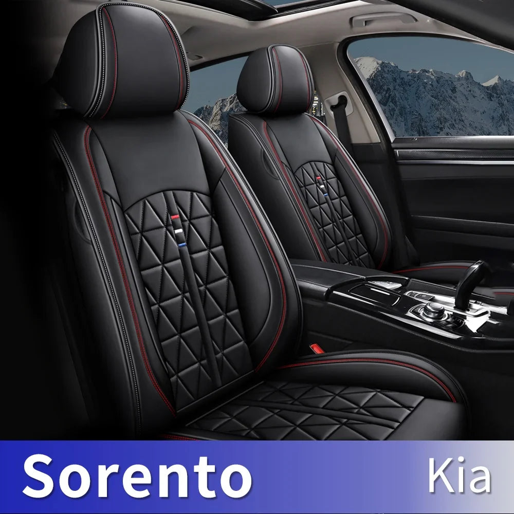 AOMSAZTO Fit Kia Sorento 2007-2021 PU Leather Car seat Cover 20-seat Full Set Compatible Airbag Fit For Split Back Seat Headrest
