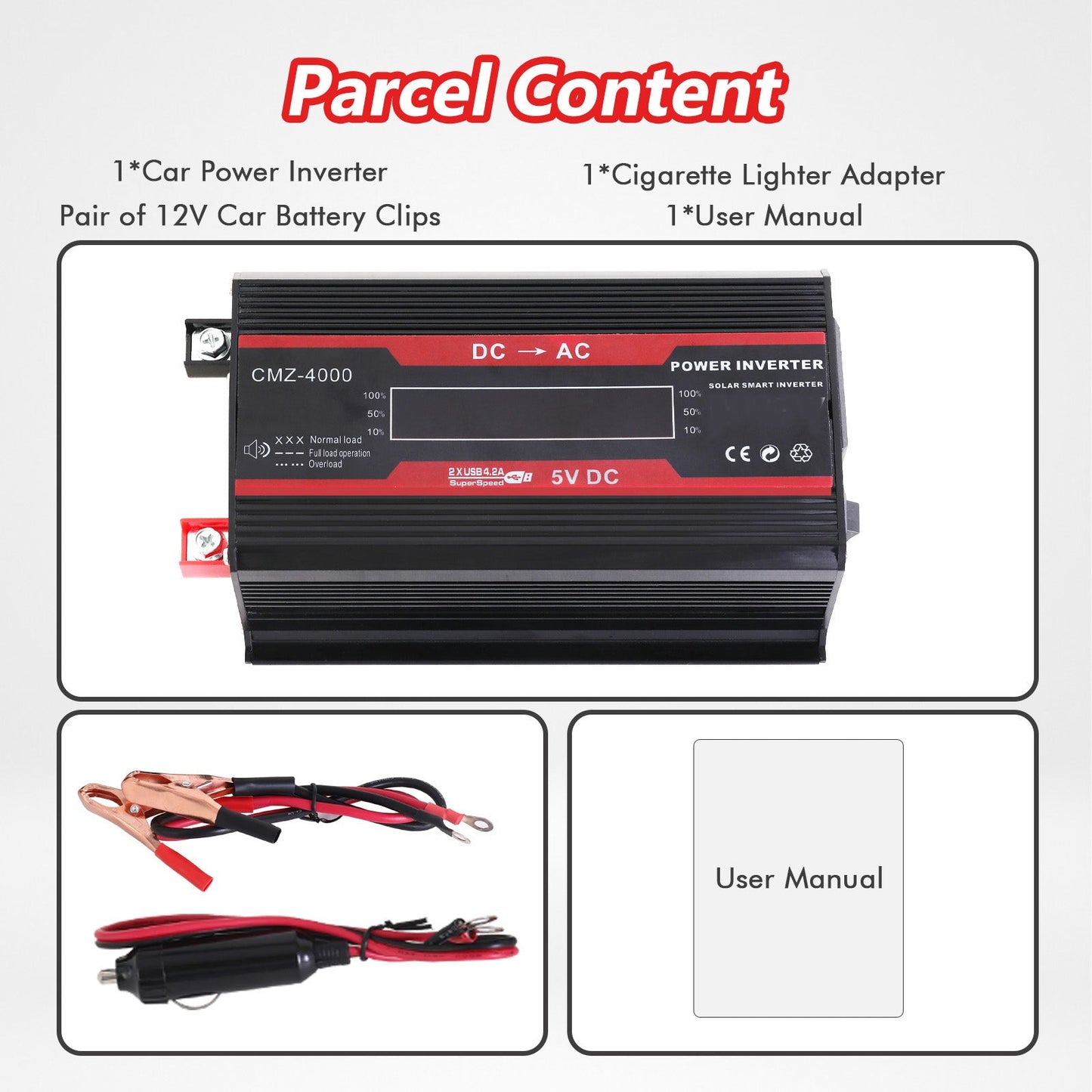 E-commerce Giant 12V 800-Watt Continuous 3000-Watt Surge Power Inverter for Car