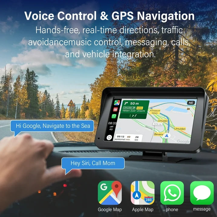 NEXPOW Wireless Carplay Screen, 7 Car Play Screen Stereo Fit for Android Auto and Apple CarPlay Multimedia Player, Bluetooth, for Car, Trucks, SUV New