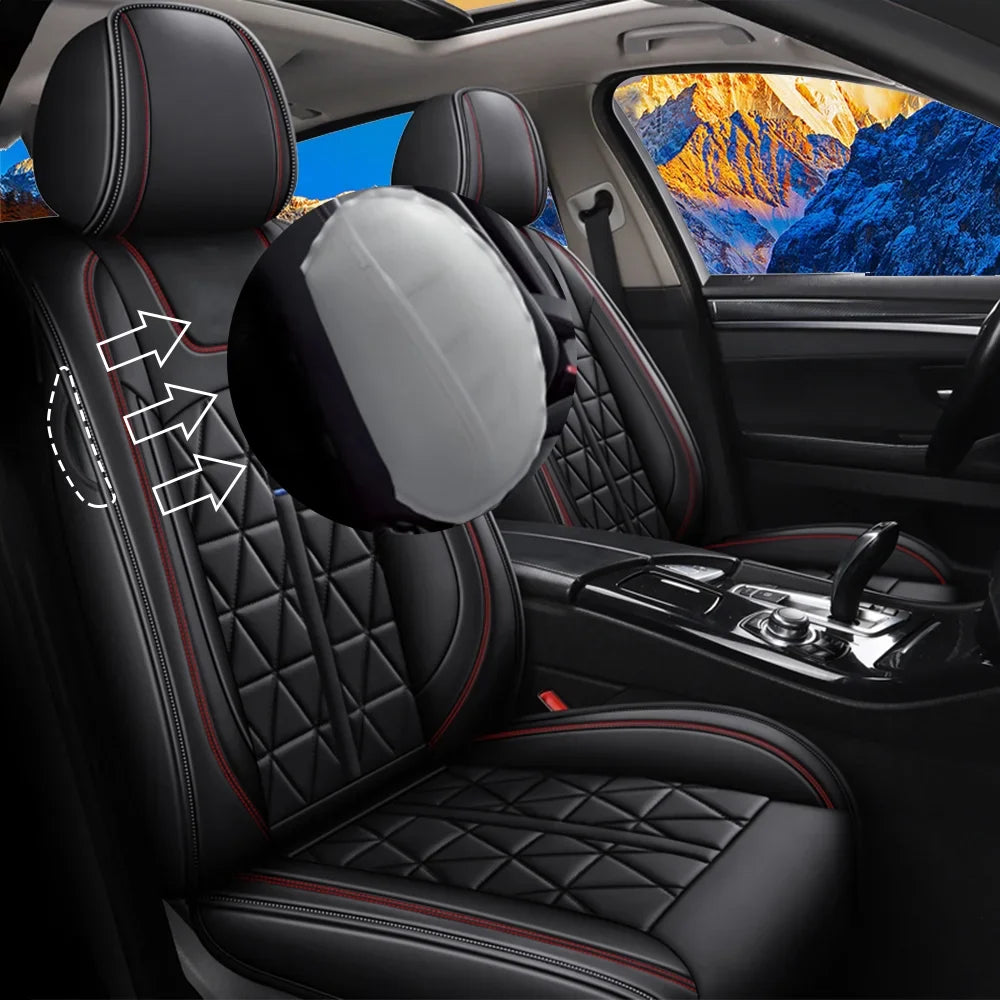 AOMSAZTO Fit Kia Sorento 2007-2021 PU Leather Car seat Cover 20-seat Full Set Compatible Airbag Fit For Split Back Seat Headrest