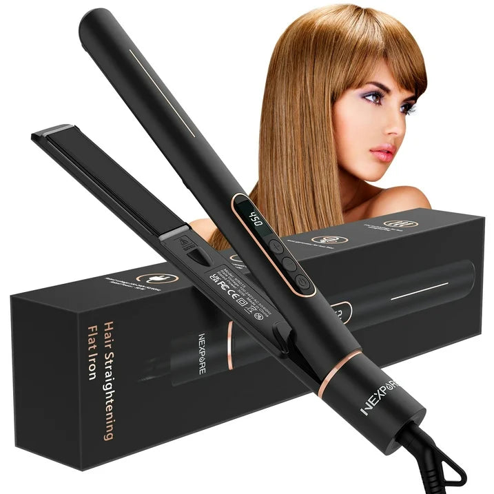 NEXPURE Professional 1 Flat Iron 2 in 1 Hair Straightener Curling Iron Salon Styling Tool