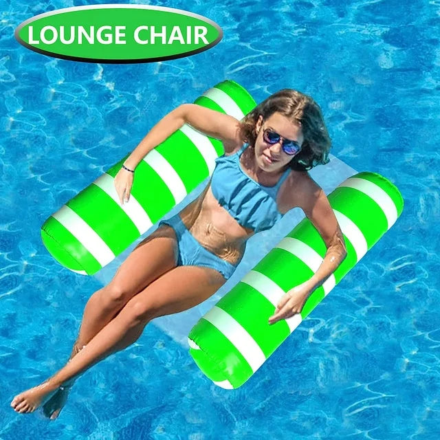2 Pack Inflatable Pool Floats Adult Size Water Hammock with Pool Ball, Pool Rafts Lounge Chairs Floating 4-in-1 Multi-Purpose Pool Floaties Toys Floats for Swimming Pool for Adults Vacation Fun Rest