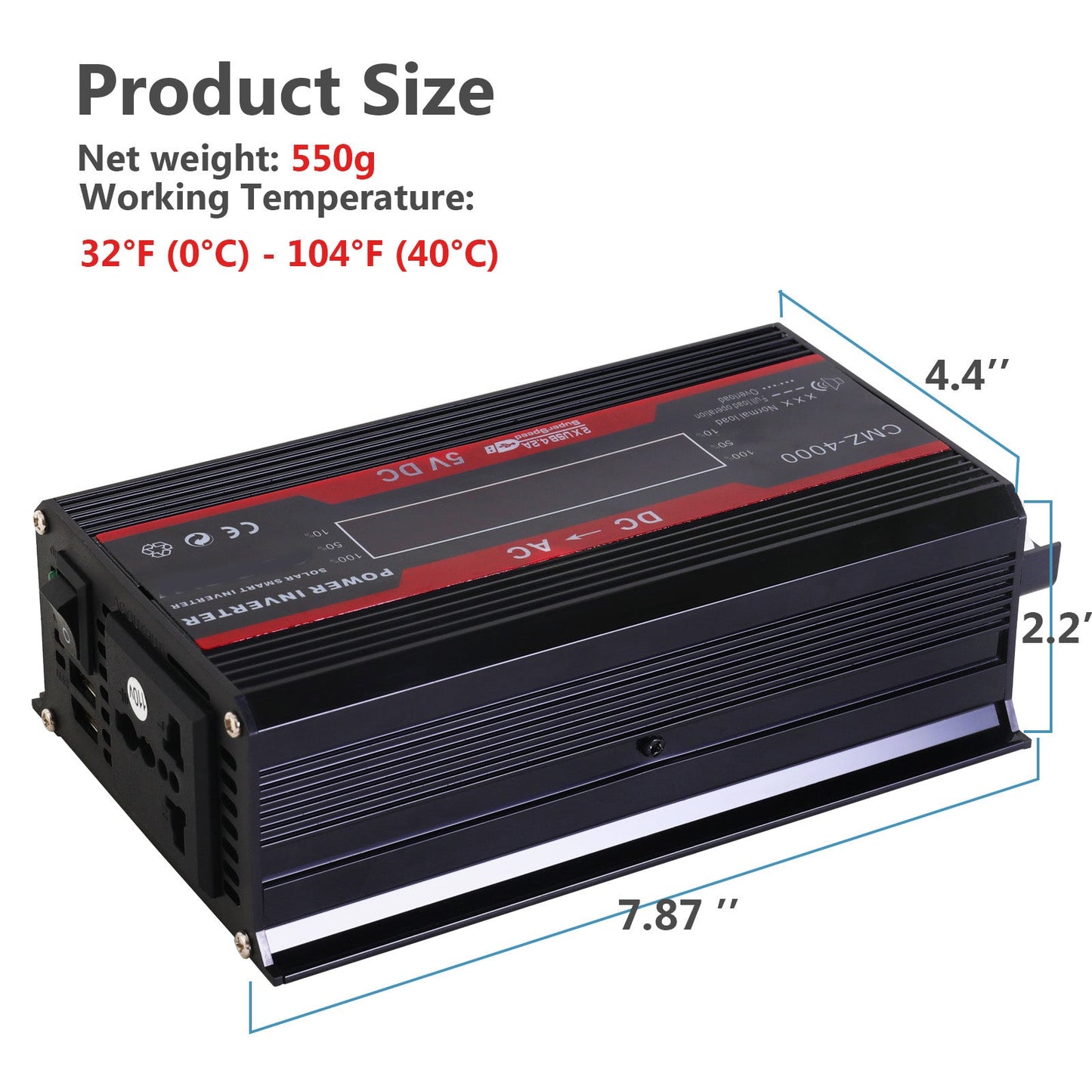 E-commerce Giant 12V 800-Watt Continuous 3000-Watt Surge Power Inverter for Car