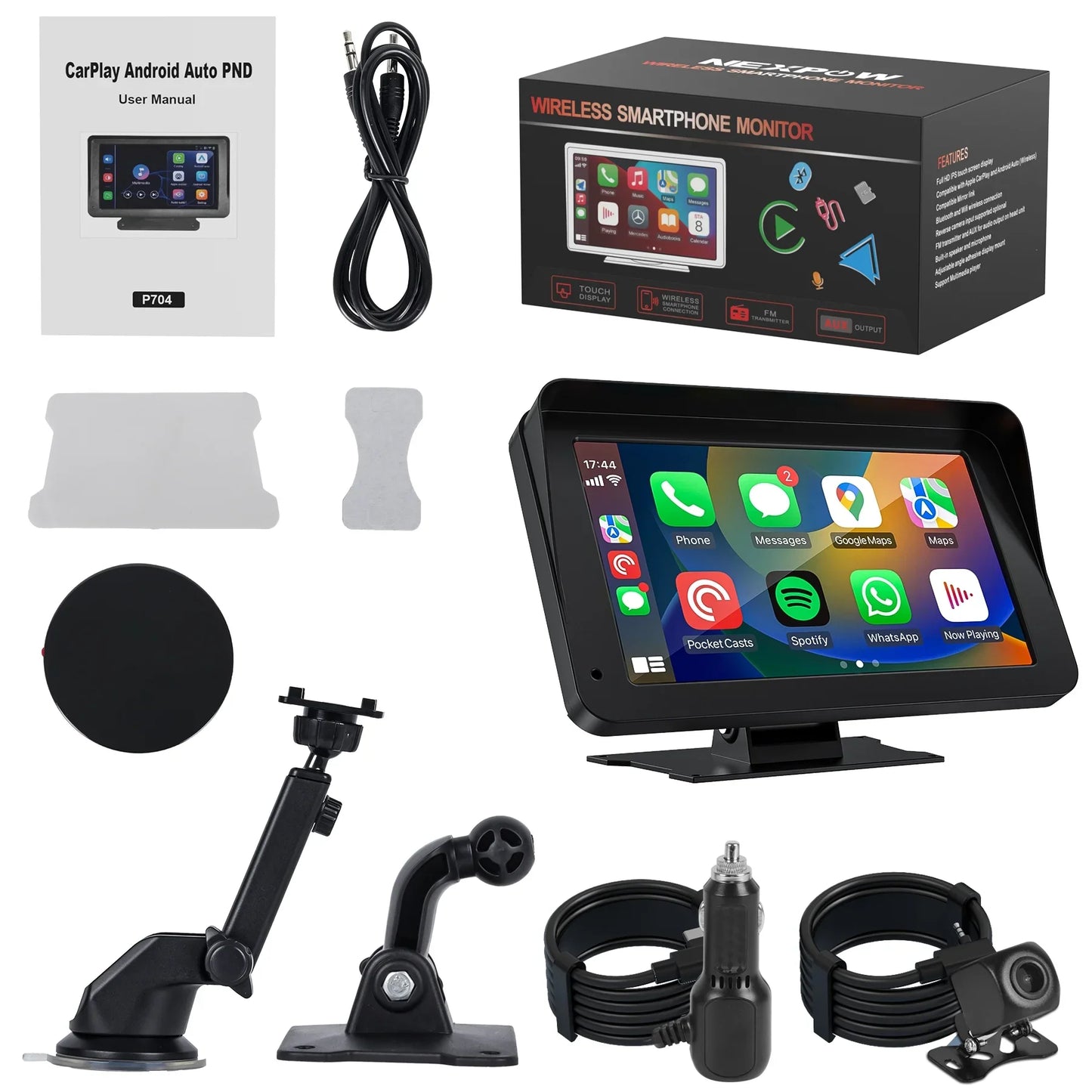 NEXPOW Wireless Carplay Screen, 7 Car Play Screen Stereo Fit for Android Auto and Apple CarPlay Multimedia Player, Bluetooth, for Car, Trucks, SUV New