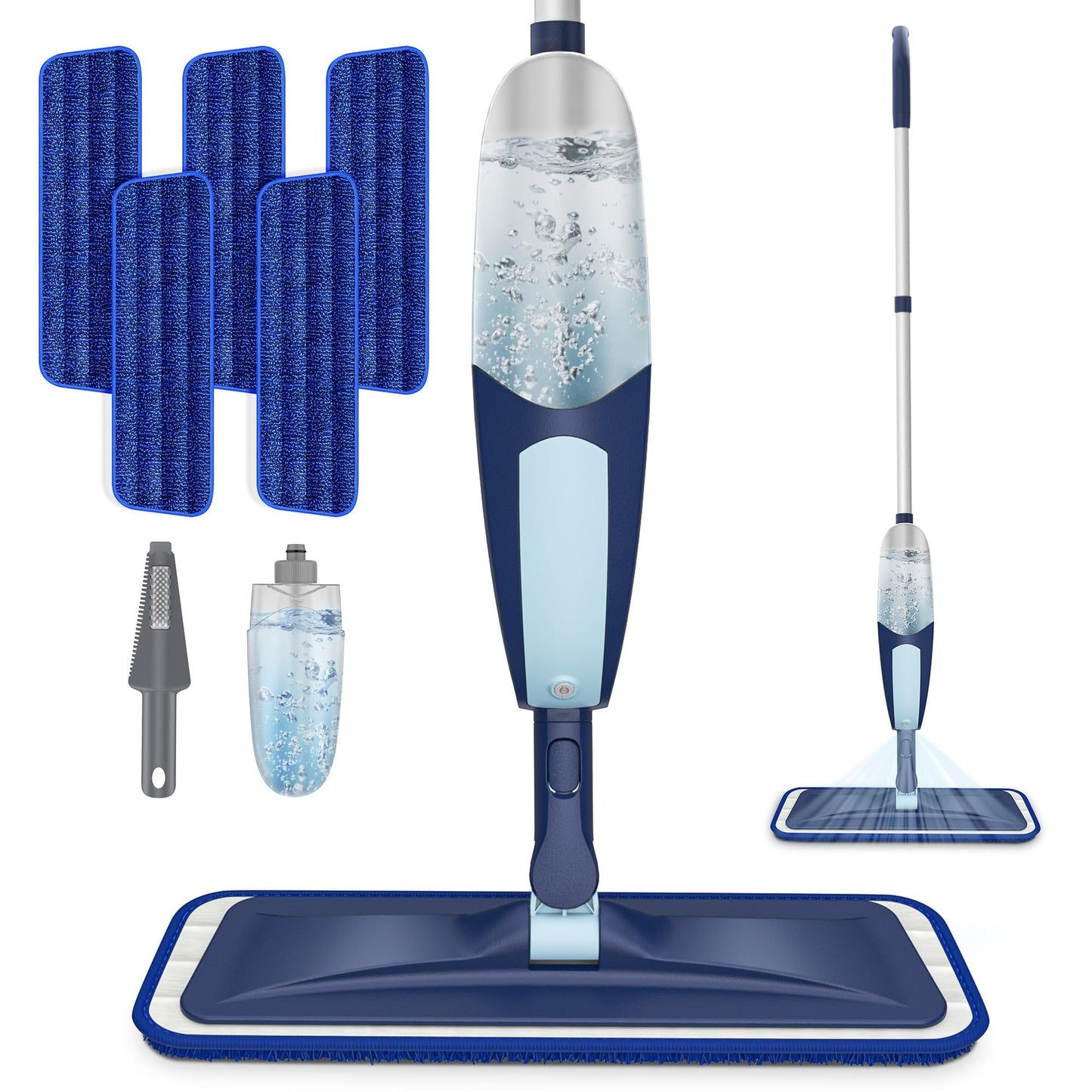 CANDEY Spray Mops for Hardwood Floor Cleaning with 780ml Refillable Bottle and Washable Pads Wet Dry Dust Floor Cleaning