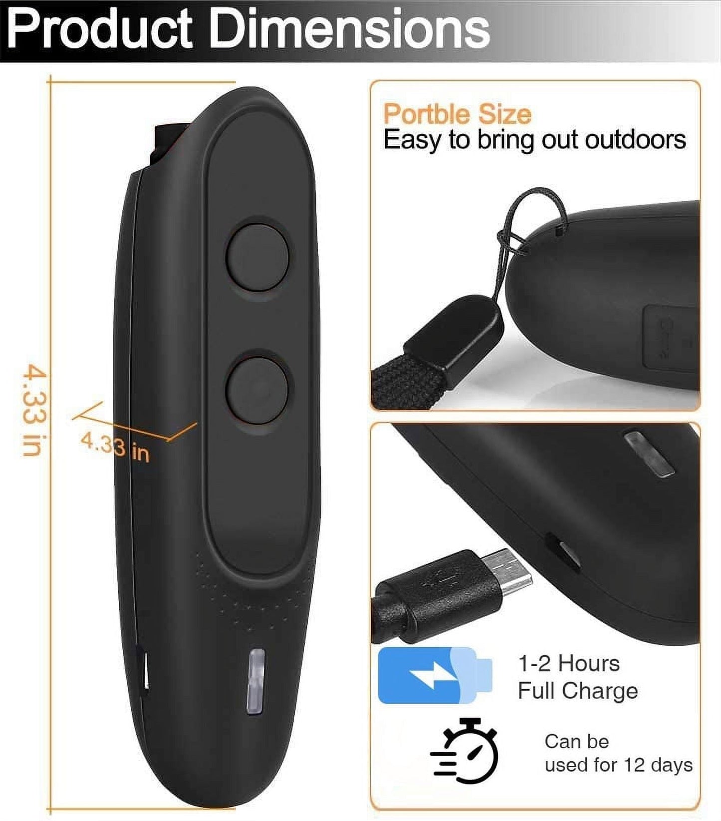 Dog Barking Deterrent Devices Rechargeable Ultrasonic Dog Bark Deterrent 3 Frequency No Bark Control Devices 16.4 ft Range with Dog Whistles