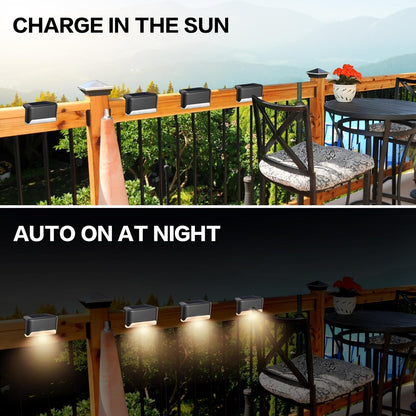 16 Pack Solar Deck Lights Outdoor, Solar Step Lights Waterproof LED Solar Lights for Outdoor Stairs Step Fence Yard Patio Pathway Christmas Decoration Lights(Black-Warm White)