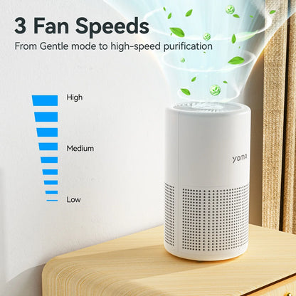 YOMA Air Purifiers for Bedroom True HEPA Air Filter, Quiet Air Cleaner With Night Light,Portable Small Air Purifier for Home, Office, Living Room