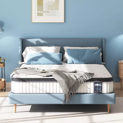 Serweet 10 inch Breathable Hybrid Mattress - Compatible with Platform Bed, Box Spring, or Slat Base