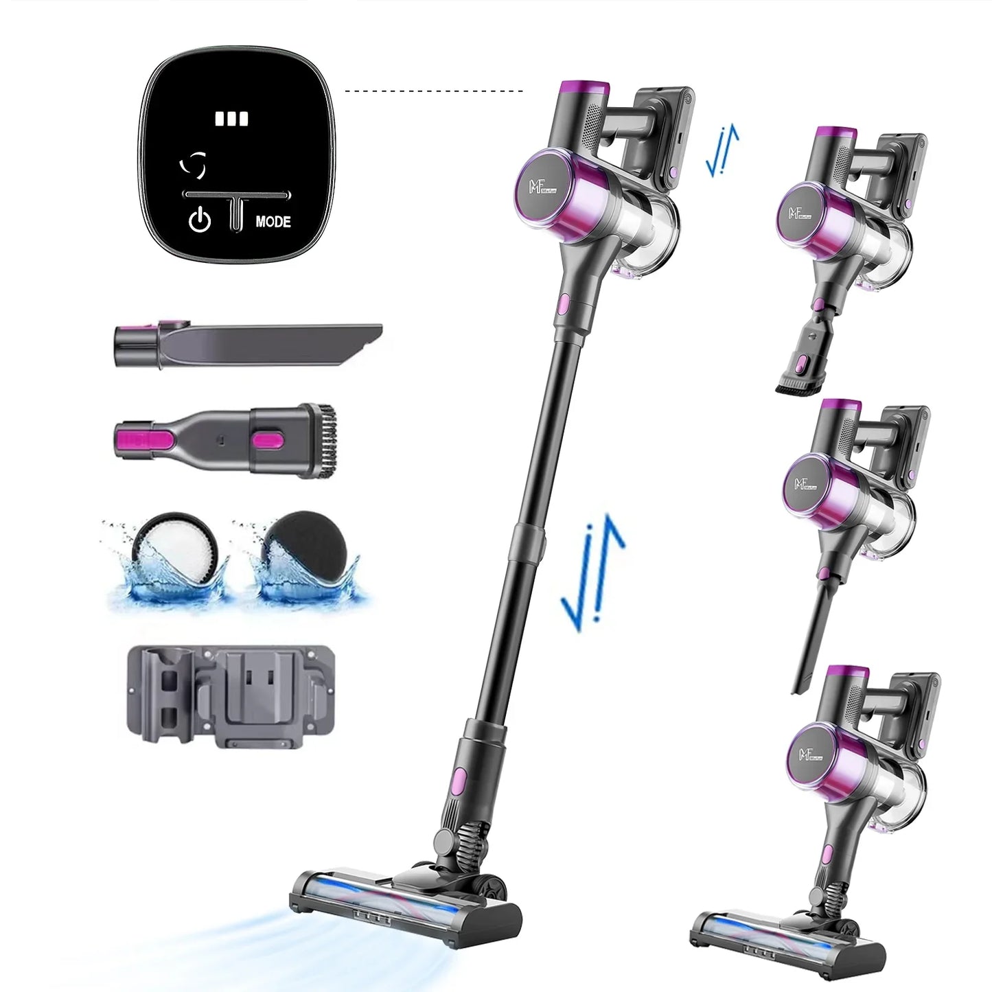 Mixfun Cordless Stick Vacuum Cleaner Lightweight for Pet Hair Led Display Screen M600 New