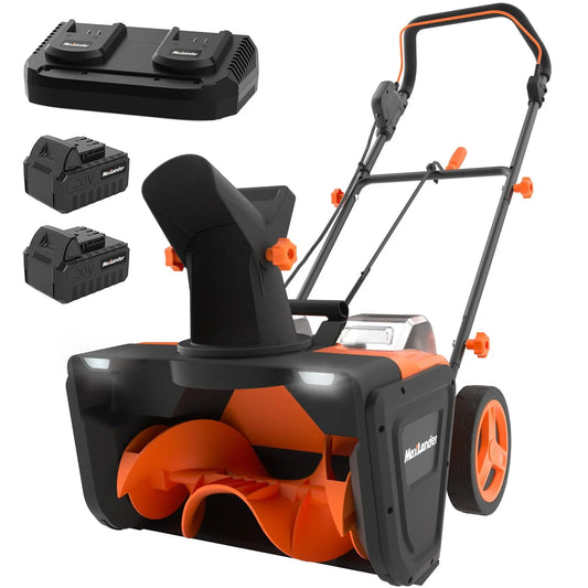 MAXLANDER Snow Blower Cordless, 40V 20-Inch Brushless Cordless Snow Blower with Dual LED Lights, 180  Rotating Chute, Electric Snow Blower Battery Powered 2 x 4.0Ah Batteries and Charger Included
