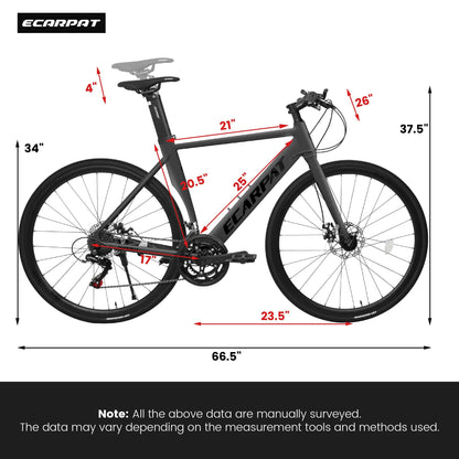 700C Road Bike for Men, Flat Bar Adult Aluminum Road Bike with Disc Brakes, Shimano 14 Speed - Gray