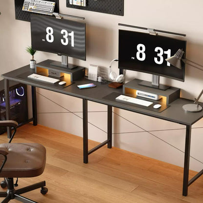 GTPLAYER Gaming Desk, L-Shaped Computer Office Desk, Movable Monitor stand