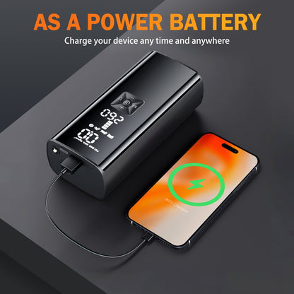 BAOKALER Tire Inflator with LED Light, 150PSI Portable Air Compressor for Car Tires with 6000mAh Battery