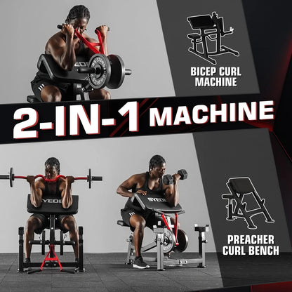 Preacher Curl Weight Bench Seated Arm Isolated Barbell Dumbbell Biceps Station Home Gym Max load 450lLBS