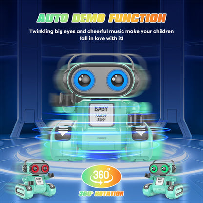 Robot Toys for Boys Girls，Remote Control Robot Toy，RC Robots for Kids with Colorful LED Eyes & Music，Rechargeable RC Robots for Kids, Smart Tank Robot Toy，Gift for Children Age 3 Years and Up - Green