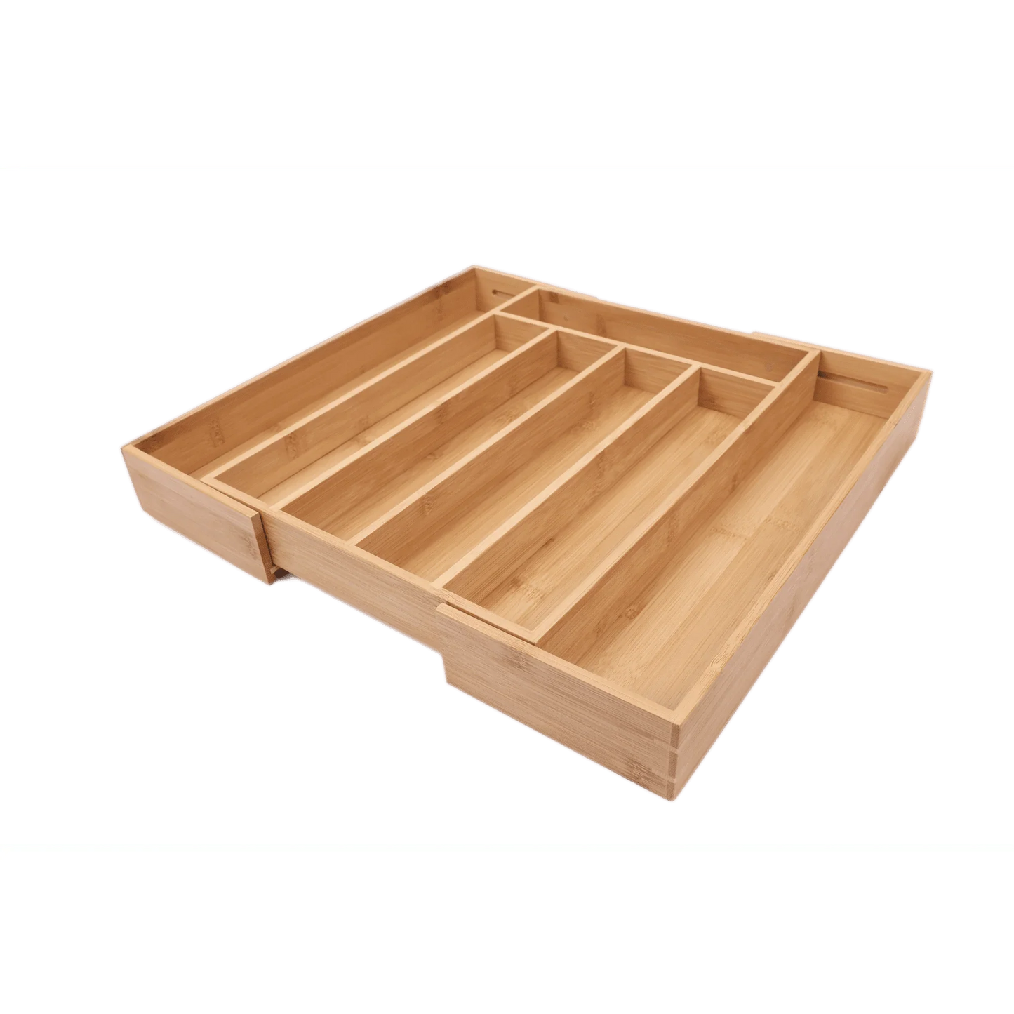 Natural Bamboo Kitchen Drawer Organizer for Silverware and Utensils, 15.35 x 12.99 x 3.54 inches