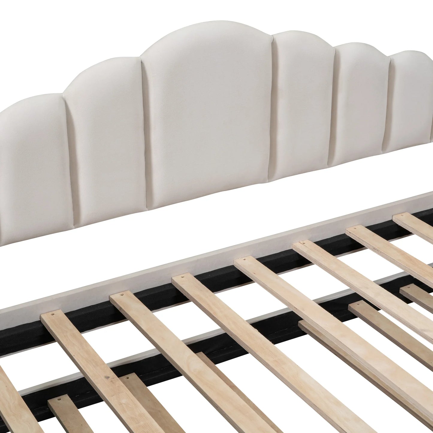 MODERNLUXE Twin Size Daybed with Trundle,Velvet Upholstered Day Bed Frame with USB Charging Ports and Side Pocket,Wood Slat Support,No Box Spring Needed,White