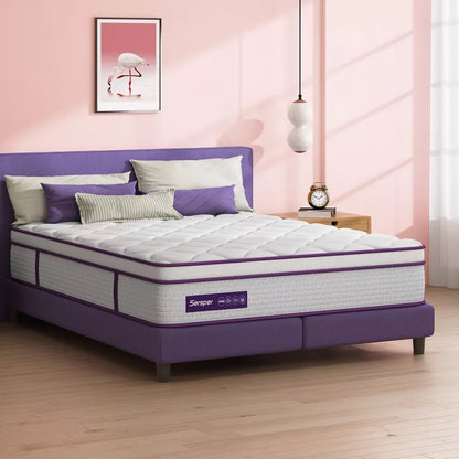 Sersper 10 inch Memory Foam Spring Hybrid Mattress - Compatible with Platform Bed, Box Spring, or Slat Base