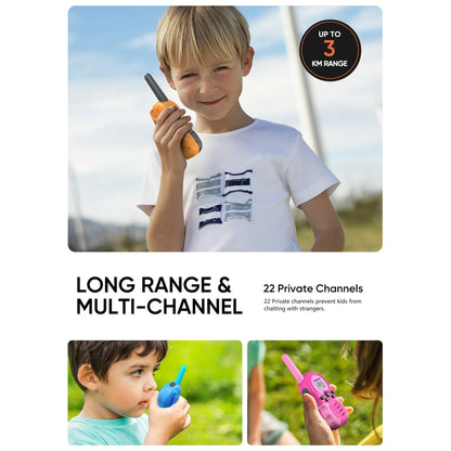 FOREDOM FD688 Rechargeable Walkie Talkies for Kids with Flashlight, 3 Pack