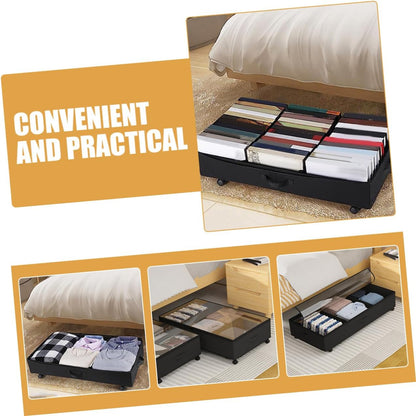 Large Capacity Under Bed Storage with Wheels, Under Bed Storage Containers-Under Bed Storage, Under Bed Storage Organizer for Clothes, Blankets, Shoes, Books, Toys