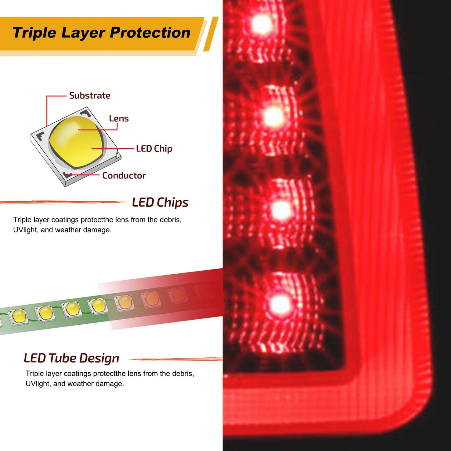 LED Tail Light Assembly Compatible with 2003-2006 Chevy Silverado 1500/2500/3500 and 1999-2002 GMC Sierra 1500/2500/3500 Black Housing and Smoke Lens (Fit Fleetside Models Only)