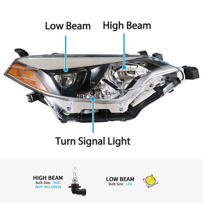 Headlights For 2014 2015 2016 Toyota Corolla Headlamps Left+Right SET Head Light