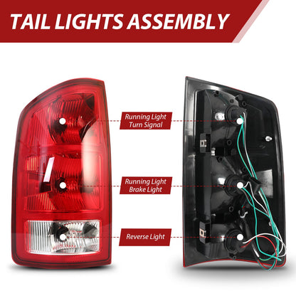 Tail Lights For 2002-2006 Dodge Ram 1500 2003-06 Dodge Ram 2500 3500 Pickup Pair