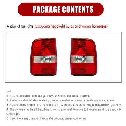 Pair Tail Lights Fit For 2004 2005 2006 2007 2008 Ford F150 F-150 Rear Lamps