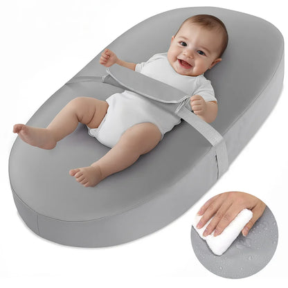 Baby Changing Pad, Novashion Baby Changing Station for Diaper Change and Dresser, with Waterproof Wipe-Clean PU Cover and Non-Slip Bottom, Portable, Grey