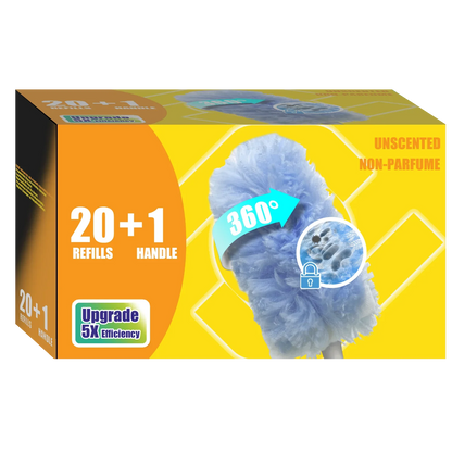 Duster Refills 360 for Swiffer 20 pcs & Handle*1 Disposable Feather Duster Multi Surface Refills