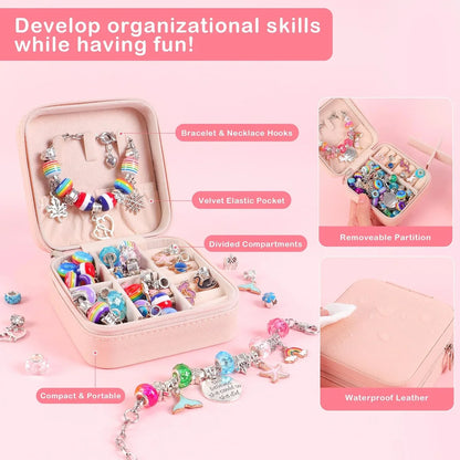 Kids Bracelet Making Kit for Girls, Gifts for Girls Ages 4 5 6 7 8 9 10 Year Old Girl Thanksgiving Christmas Birthday Gifts for Girl Toys 68 Pcs Crafts for Years 8-12