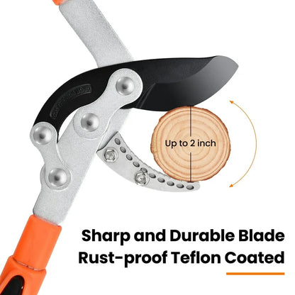 Sentryse Extendable Anvil Loppers, 27 41  Telescopic Tree Trimmer, Long Handle Branch Cutter with 2 Clean Cut Capacity for Gardening Pruning