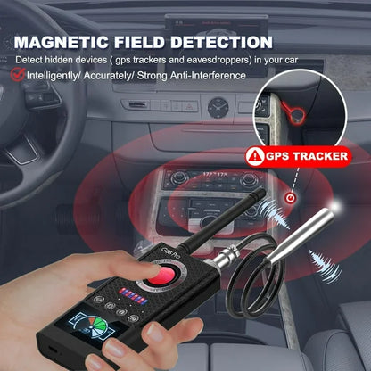 Hidden Camera Detector, G66 Pro Bug Detector with LED Display, GPS Detector Bug Sweeper Listening Device Detector, Infrared Hidden Camera Finder for Hotels, Travels, Cars, Offices