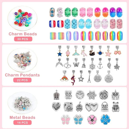 Kids Bracelet Making Kit for Girls, Gifts for Girls Ages 4 5 6 7 8 9 10 Year Old Girl Thanksgiving Christmas Birthday Gifts for Girl Toys 68 Pcs Crafts for Years 8-12