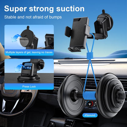 TOPVISION Universal Car Phone Mount, Smartphone Holder with Strong Suction Cup, Adjustable Long Arm Cell Phone Car Mount for Dashboard and Windshield