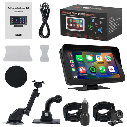 NEXPOW Wireless Carplay Screen, 7 Car Play Screen  Stereo Fit for Android Auto and Apple CarPlay  Multimedia Player, Bluetooth, for Car, Trucks, SUV New